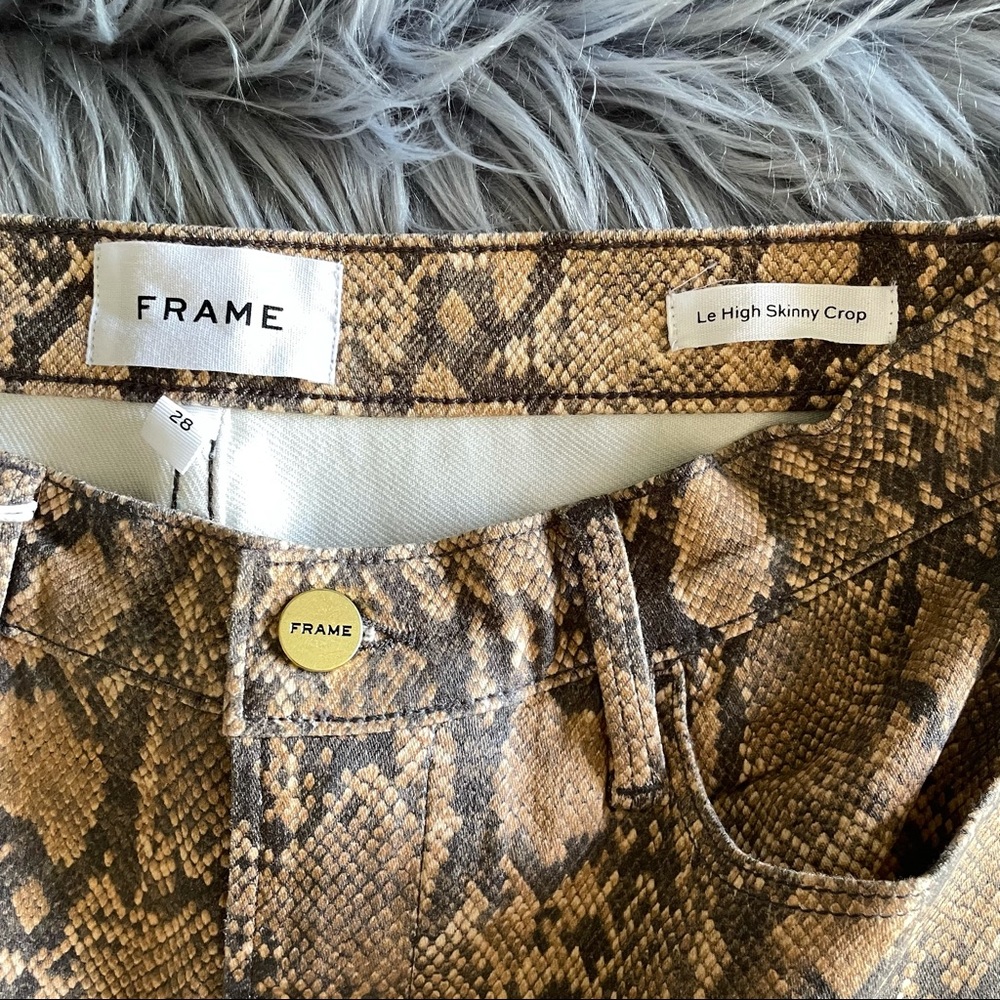 FRAME le high skinny crop coated python jeans - Picture 3 of 7